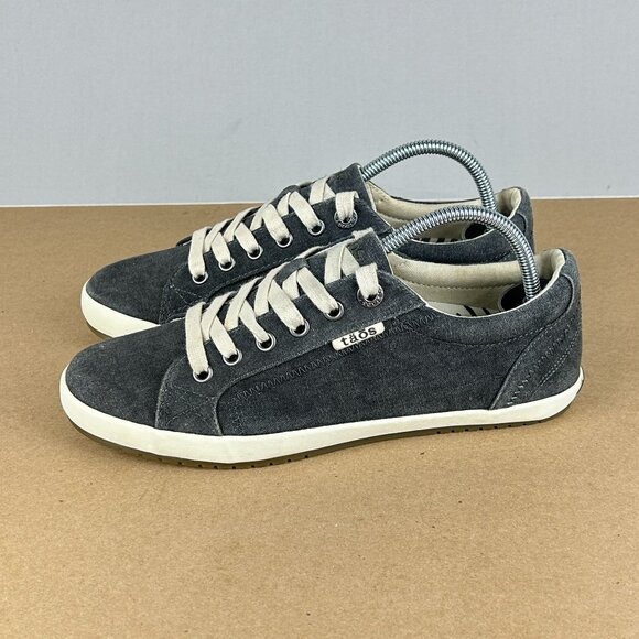 Taos Star Canvas Casual Sneakers Womens 8 Gray Cream Low Top Lace Up - Picture 1 of 10